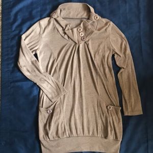 Large button cowl neck sweater dress medium